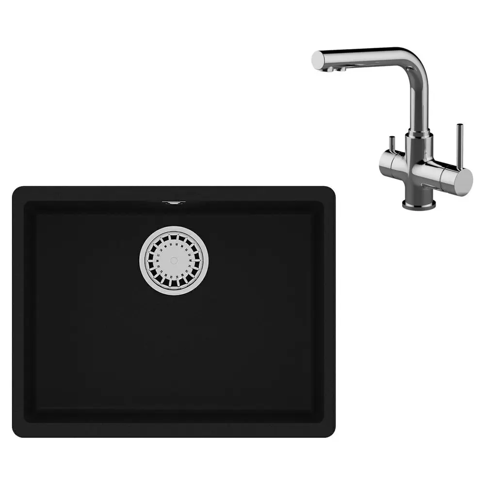 Фото Интегрированная мойка Lemark Sinara LM3061C 54x42x20 см кварц цвет хром/антрацит Фото Интегрированная мойка Lemark Sinara LM3061C 54x42x20 см кварц цвет хром/антрацит