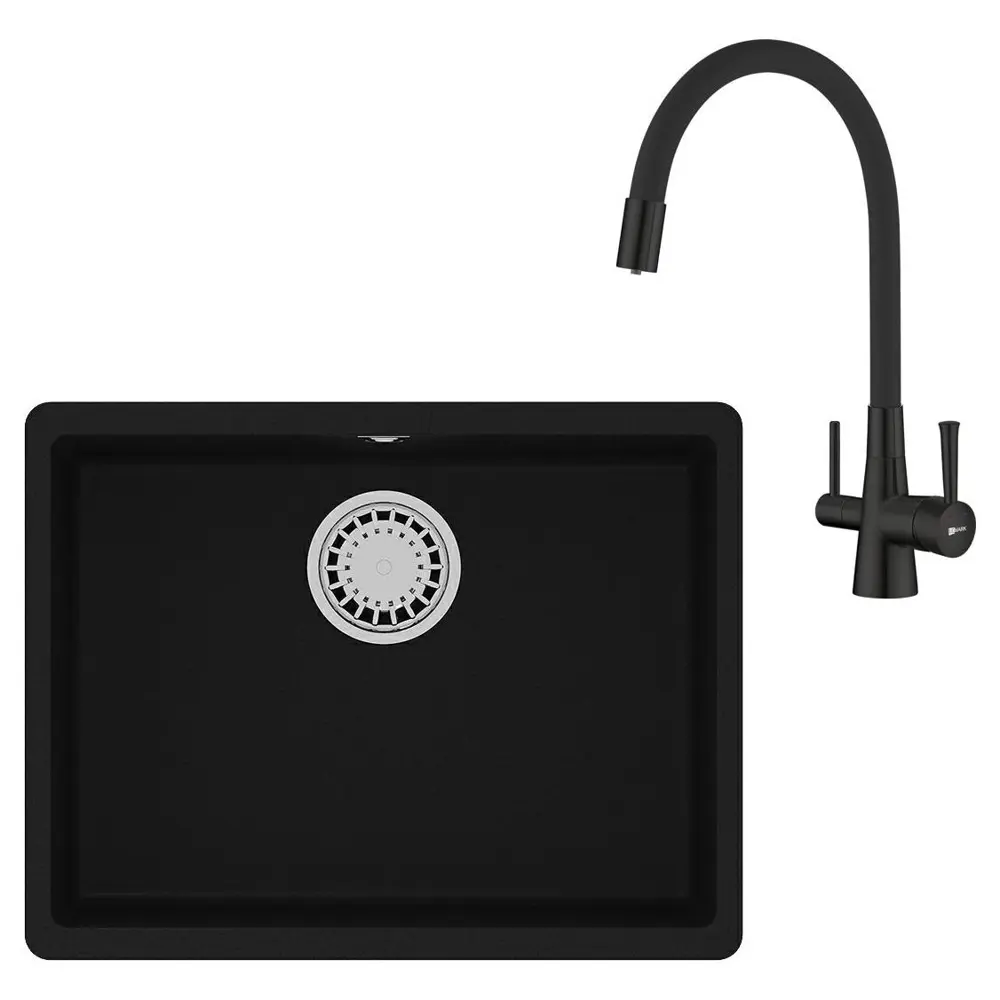Фото Интегрированная мойка Lemark Sinara LM3075BL 54x42x20 см кварц цвет хром/антрацит Фото Интегрированная мойка Lemark Sinara LM3075BL 54x42x20 см кварц цвет хром/антрацит