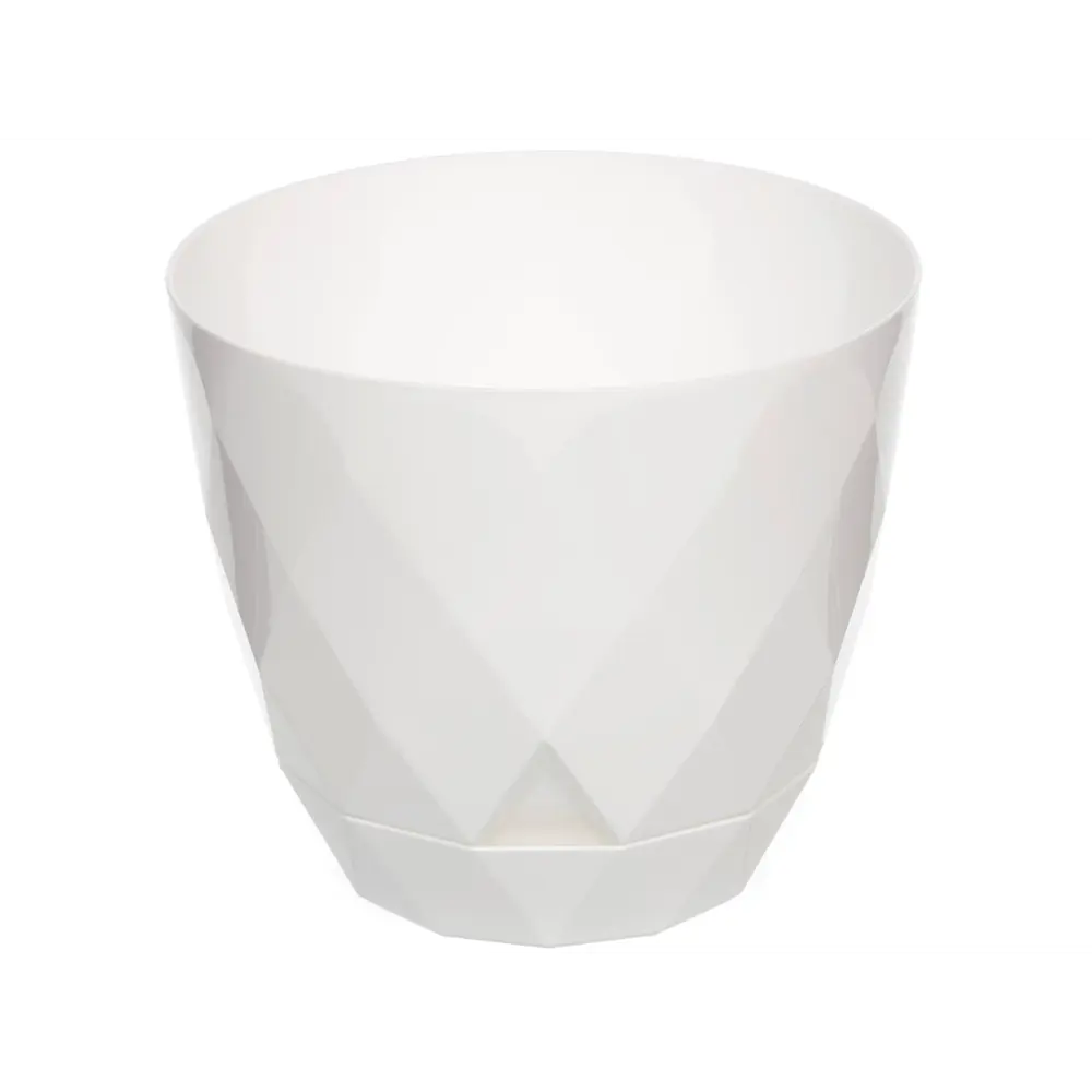 Фото 2 Горшок цветочный Navako rico 1.3l (3 штуки) Navako 14.5 см 12.5 см 1.3 л пластик белый без автополива с блюдцем