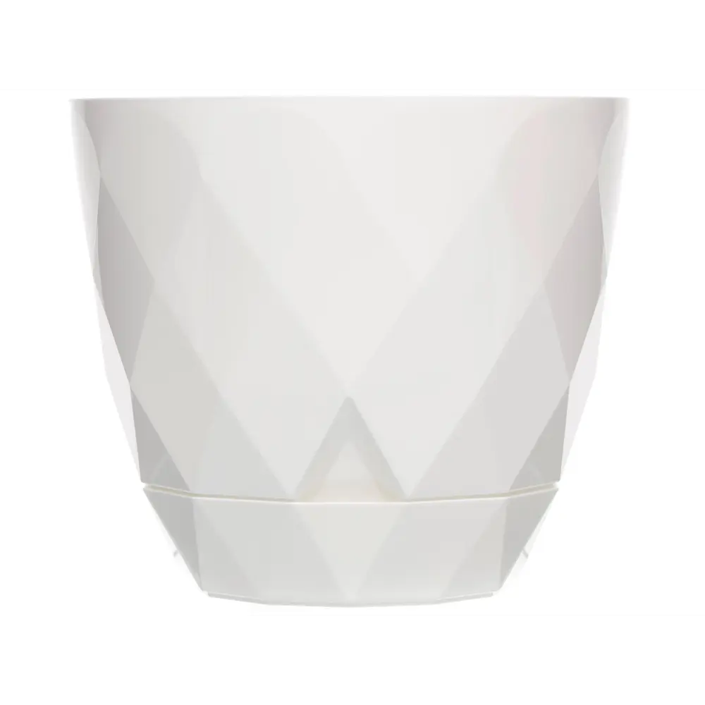 Фото 3 Горшок цветочный Navako rico 1.3l (3 штуки) Navako 14.5 см 12.5 см 1.3 л пластик белый без автополива с блюдцем