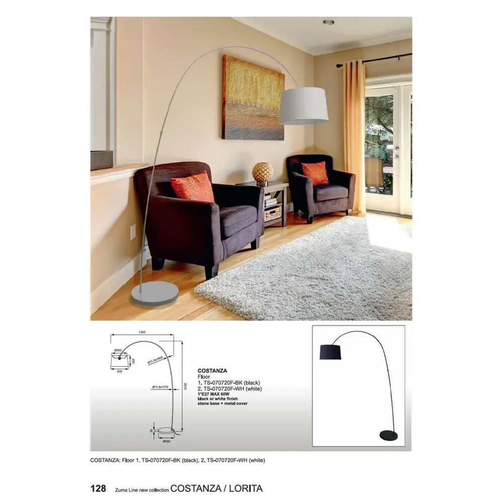 Фото 3 Торшер ZUMALINE TS-070720F-BK Costanza цвет серый Фото 3 Торшер ZUMALINE TS-070720F-BK Costanza цвет серый