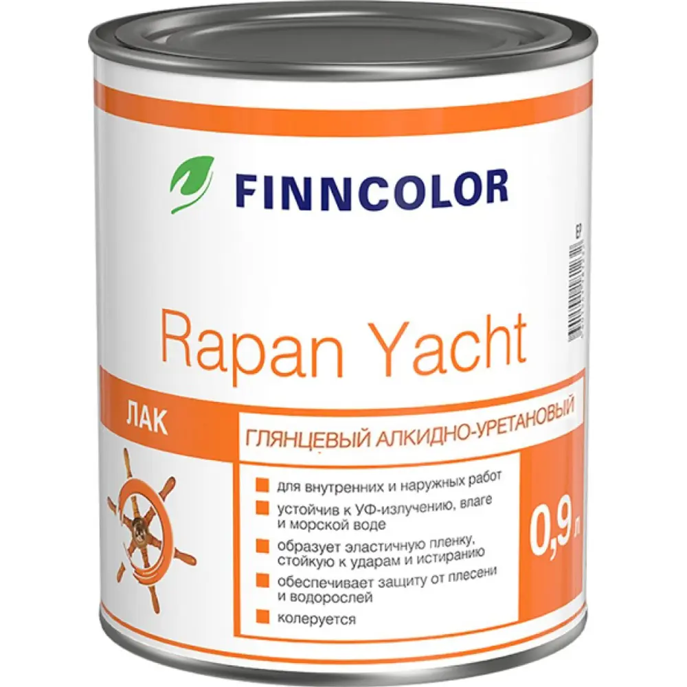 Фото Лак алкидно-уретановый Finncolor Rapan Yacht EP 82210197 0.9 л глянцевый Фото Лак алкидно-уретановый Finncolor Rapan Yacht EP 82210197 0.9 л глянцевый