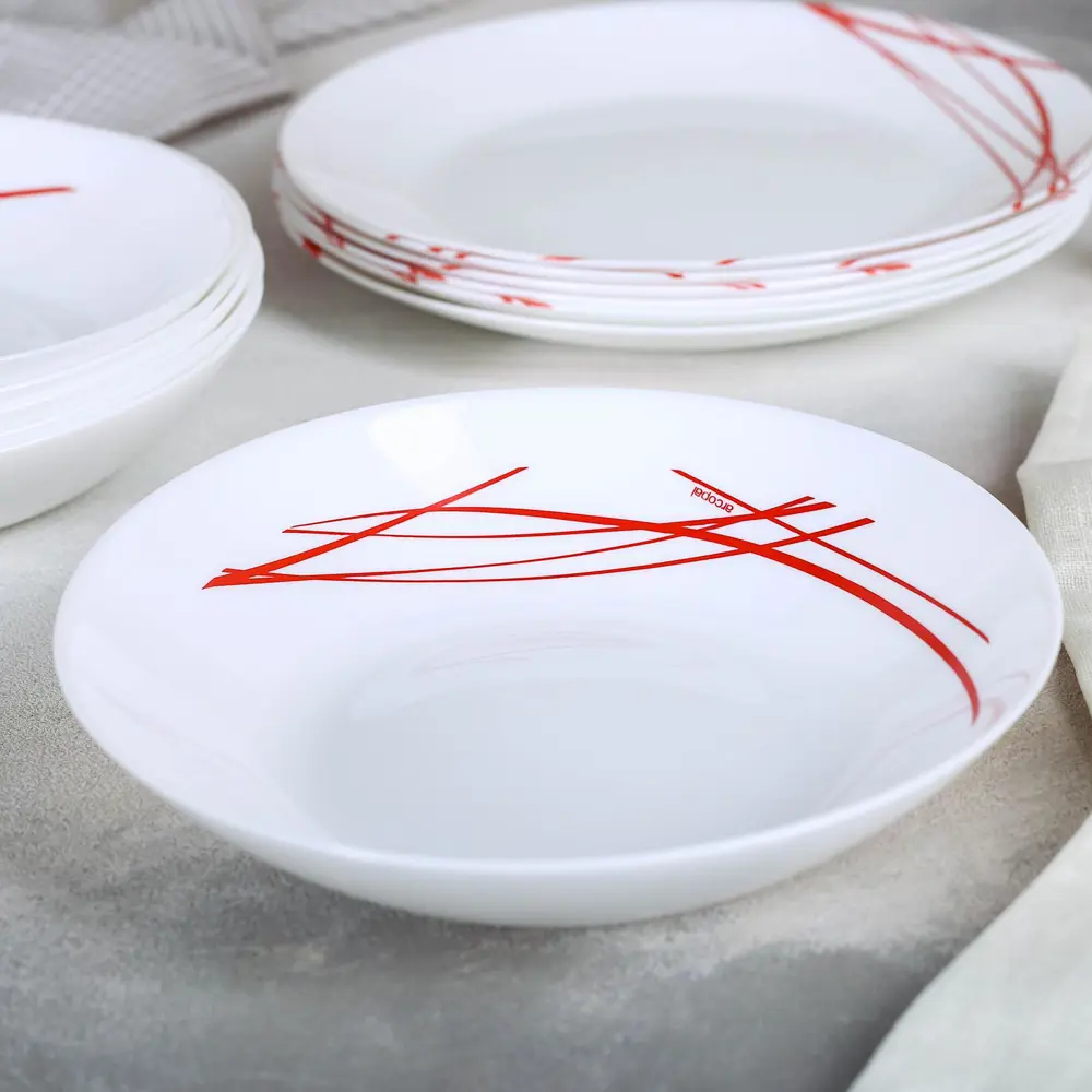 Фото 4 Столовый сервиз Arcopal Domitille Rouge 5101610 18 предметов стекло Фото 4 Столовый сервиз Arcopal Domitille Rouge 5101610 18 предметов стекло