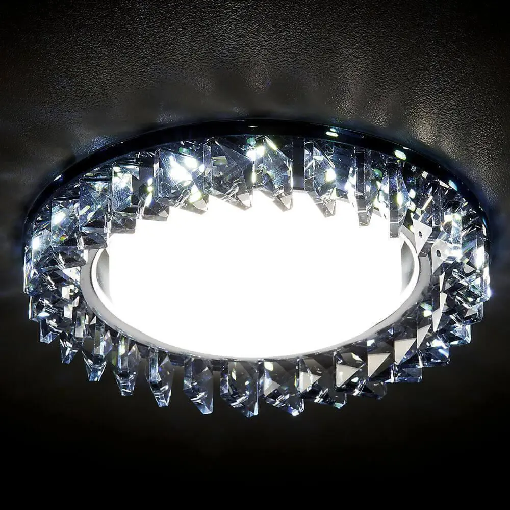 Фото 2 Светильник точечный встраиваемый AMBRELLA LIGHT G252 WH_CH_WH под отверстие 90 мм 3.53 м² цвет хром