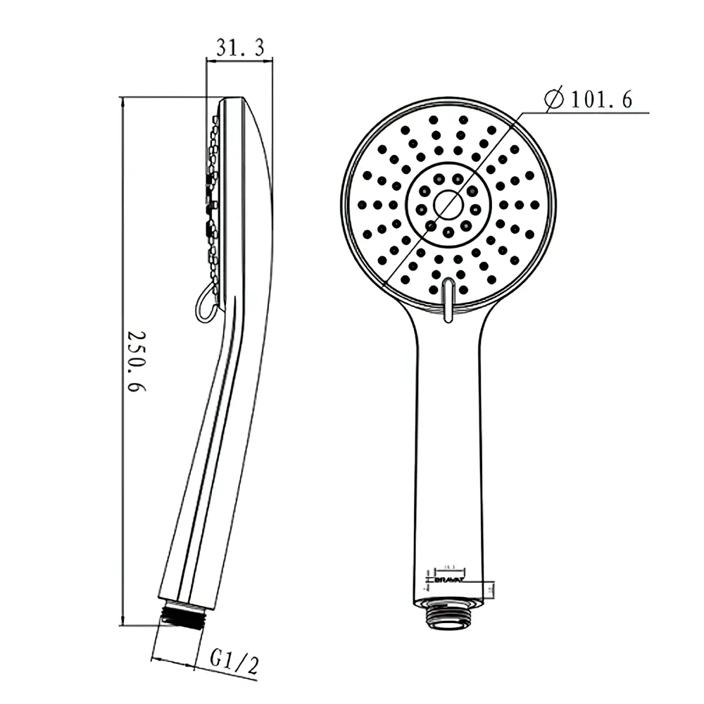 Фото 3 Душевая лейка Bravat Stream P70138CP-1A-RUS