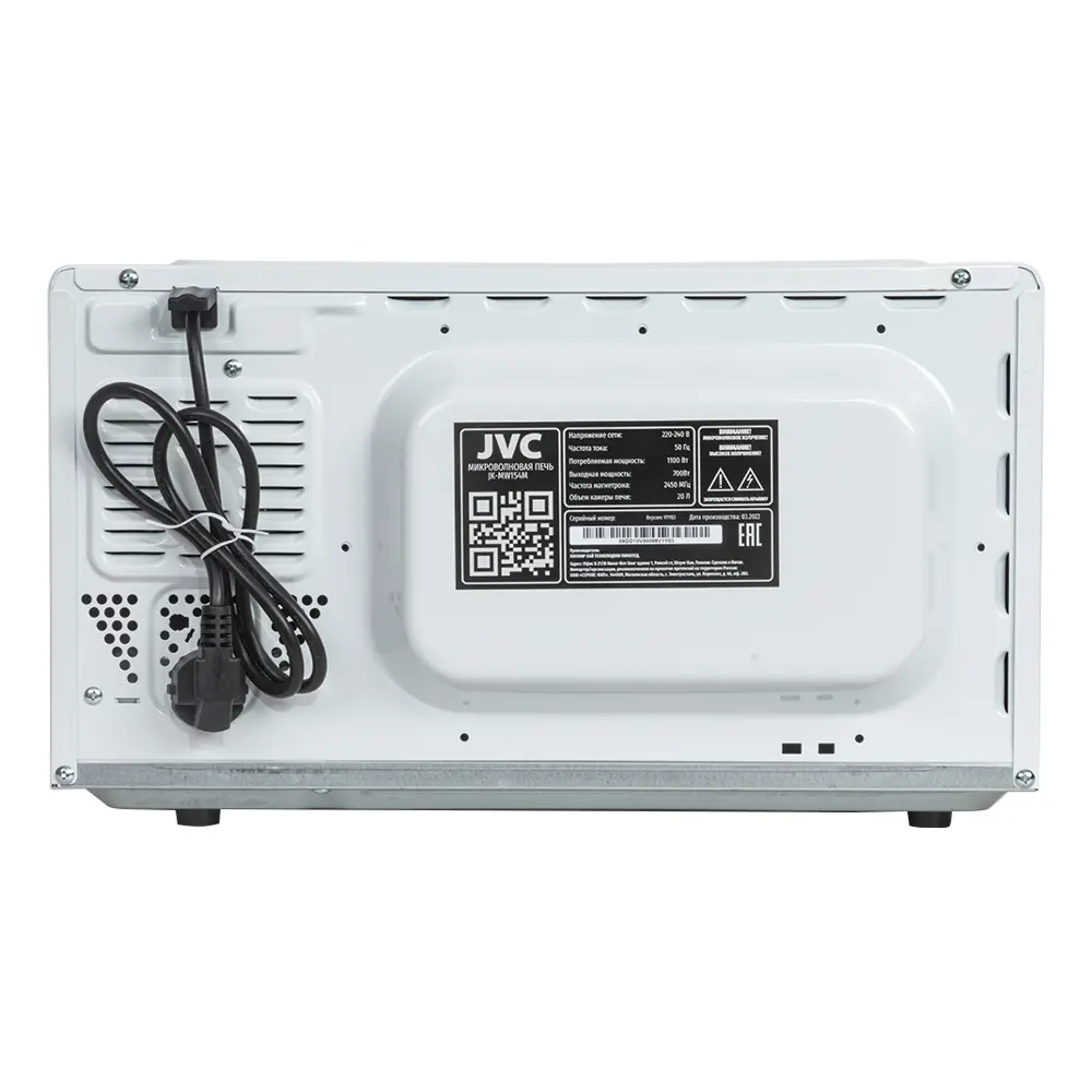 Фото 9 Отдельностоящая микроволновая печь Jvc Jk-mw154m 20 л 36.5x46x29 см цвет белый Фото 9 Отдельностоящая микроволновая печь Jvc Jk-mw154m 20 л 36.5x46x29 см цвет белый