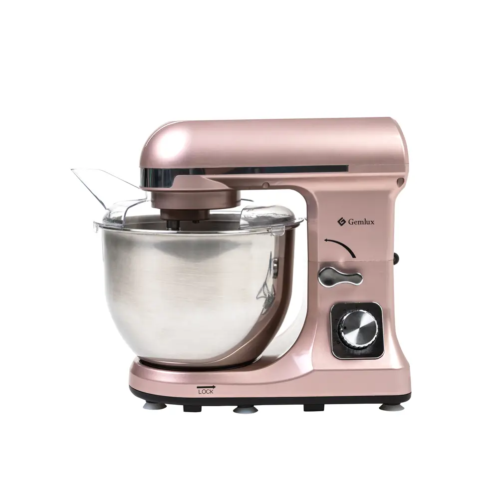 Фото 2 Миксер планетарный Gemlux GL-SM5.5DR 1000 Вт цвет розовый Фото 2 Миксер планетарный Gemlux GL-SM5.5DR 1000 Вт цвет розовый