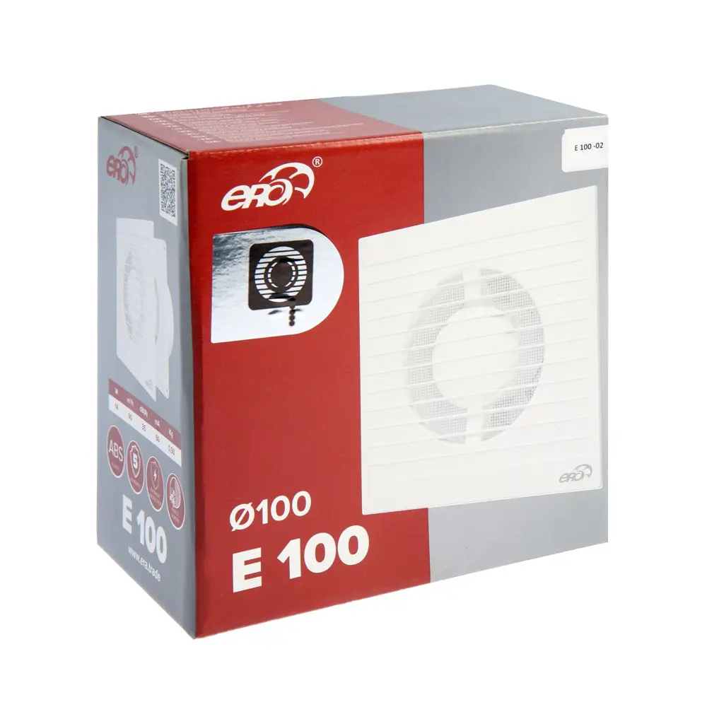 Фото 5 Вентилятор осевой вытяжной Era E 100-02 D100 мм 35 дБ 90 м³/ч цвет белый Фото 5 Вентилятор осевой вытяжной Era E 100-02 D100 мм 35 дБ 90 м³/ч цвет белый