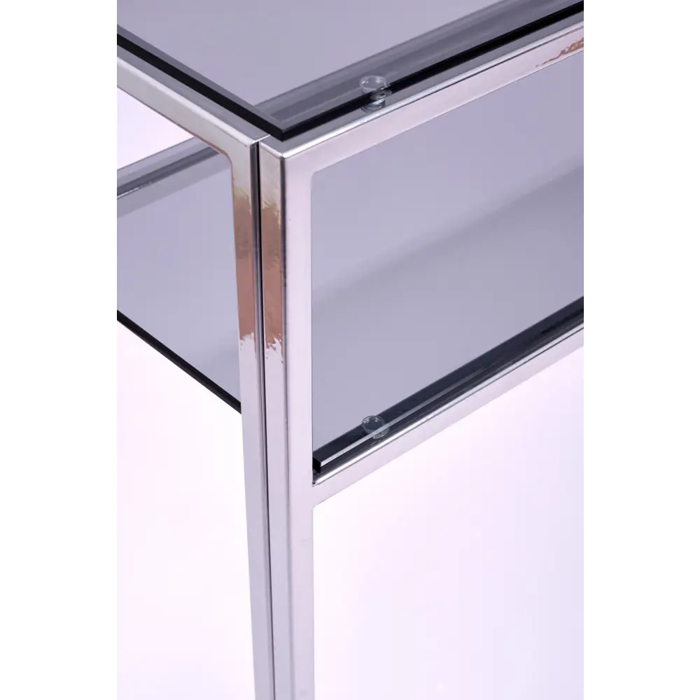 Фото 6 Консоль напольная Allconsoles 100x80x25 см сталь цвет серебряный Фото 6 Консоль напольная Allconsoles 100x80x25 см сталь цвет серебряный