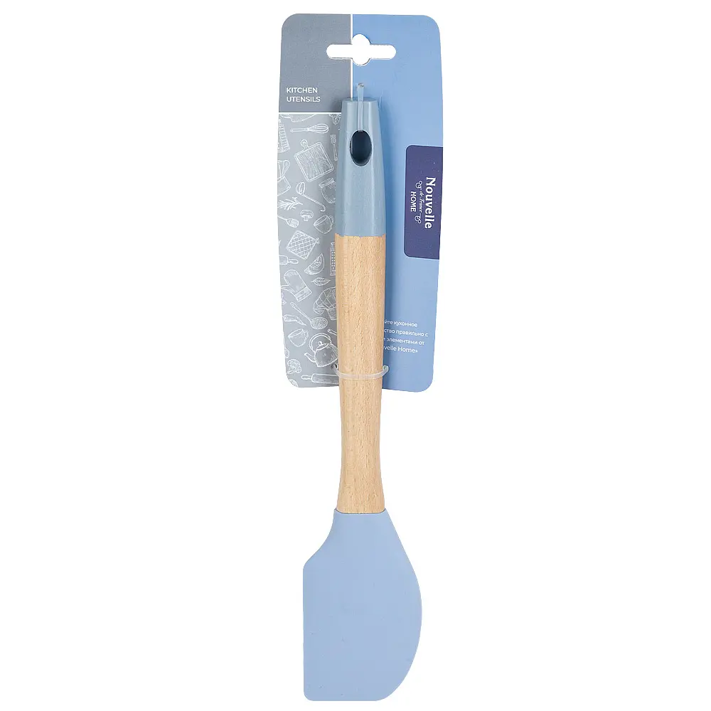 Фото Лопатка кухонная Nouvelle Emborio Silicone 9903981-2 силикон 2 см цвет голубой Фото Лопатка кухонная Nouvelle Emborio Silicone 9903981-2 силикон 2 см цвет голубой