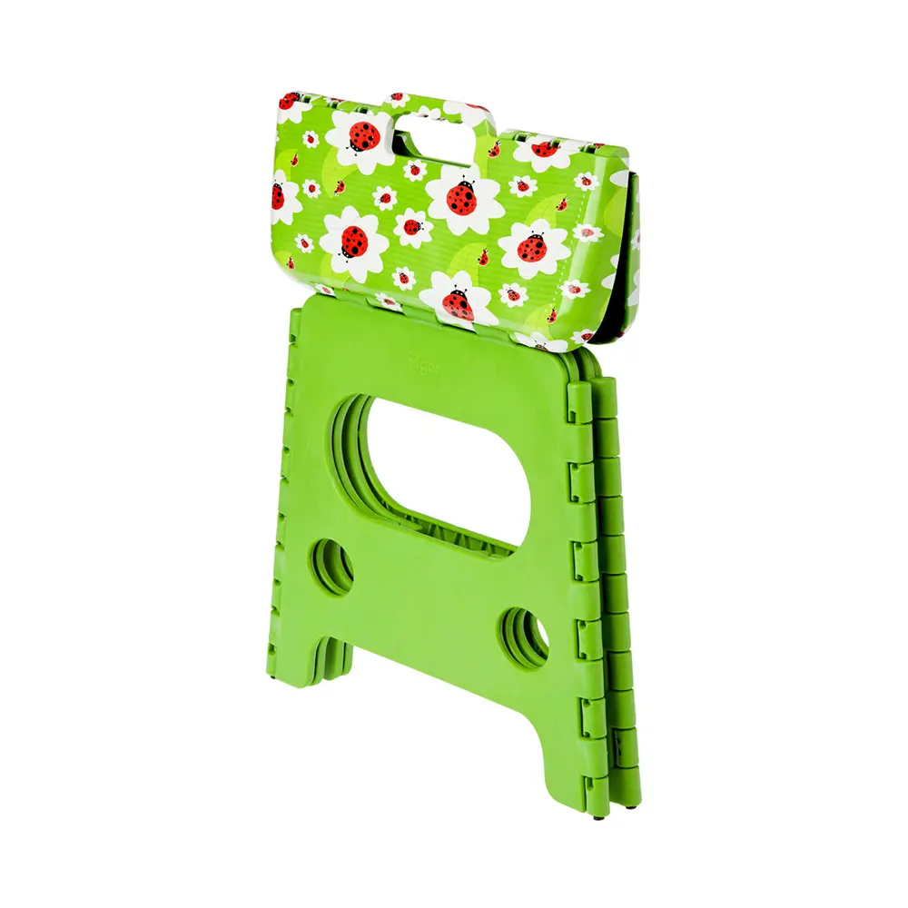 Фото 2 Табурет садовый складной Vigar Stool Ladybug 32 см х 26 см х 32 см пластик зеленый Фото 2 Табурет садовый складной Vigar Stool Ladybug 32 см х 26 см х 32 см пластик зеленый