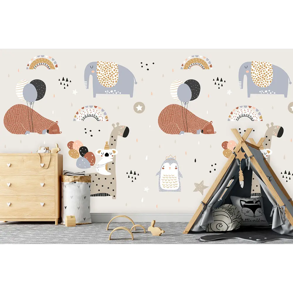 Фото 4 Фотообои флизелиновые Bartonwall 400x270 см Детские Животные Радуга K267