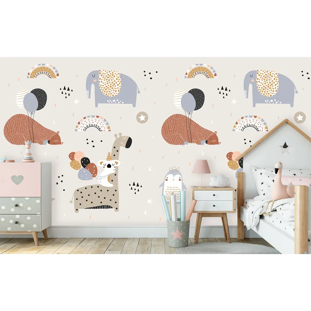 Фото 6 Фотообои флизелиновые Bartonwall 400x270 см Детские Животные Радуга K267