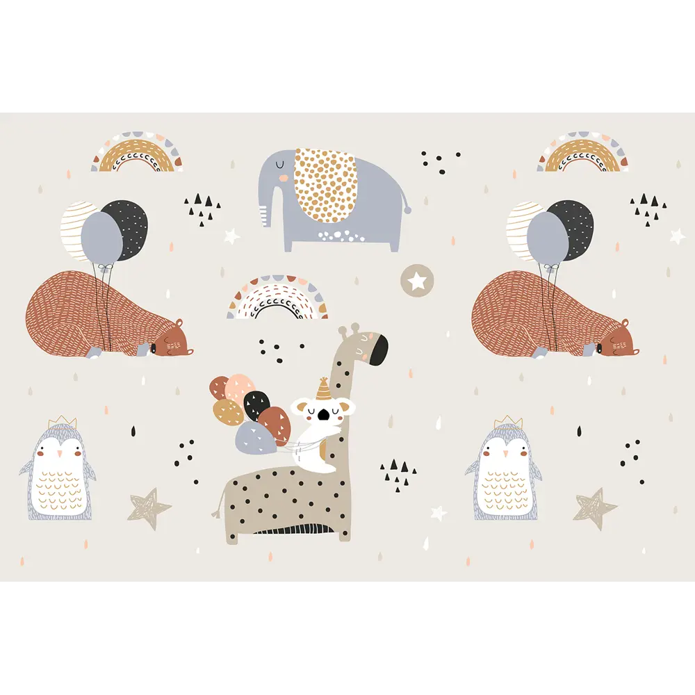 Фото 2 Фотообои флизелиновые Bartonwall 400x270 см Детские Животные Радуга K267