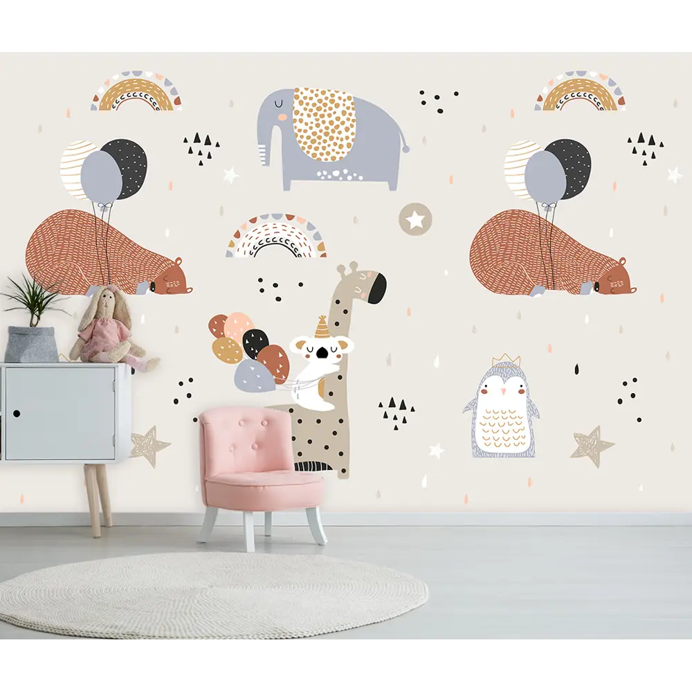 Фото 5 Фотообои флизелиновые Bartonwall 400x270 см Детские Животные Радуга K267