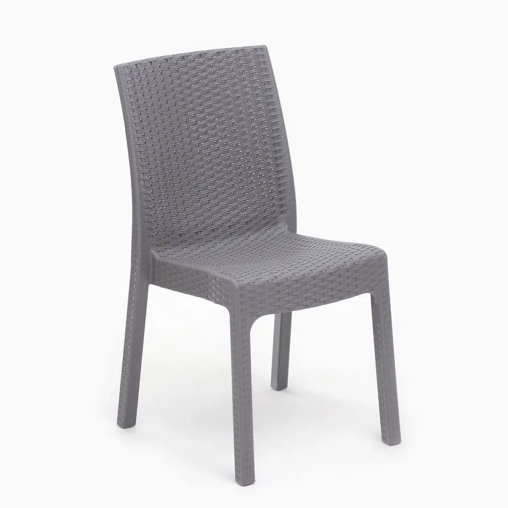 Фото Стул садовый Шафран Мебель из Турции 57 см х 57 см х 87 см пластик серый/серебристый