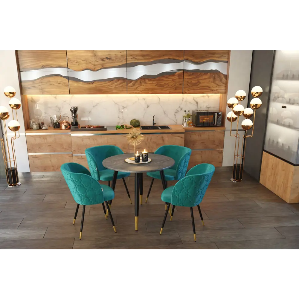 Фото 7 Кухонный стол круглый Sheffilton 200604 90x74.20x74.20 см МДФ цвет мрамор Фото 7 Кухонный стол круглый Sheffilton 200604 90x74.20x74.20 см МДФ цвет мрамор