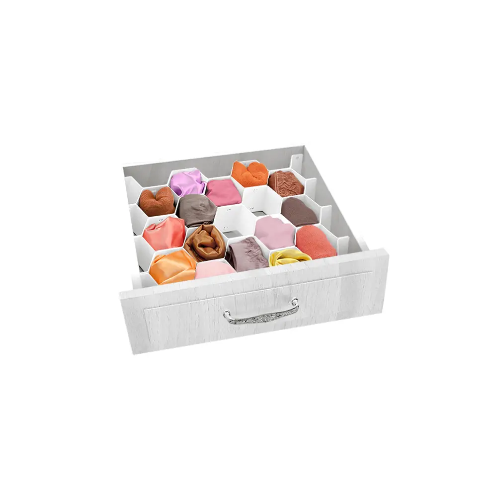 Фото 3 Набор разделителей для ящика 8 шт Valiant Drawer Organizer Соты 36.3x6.7 см цвет белый Фото 3 Набор разделителей для ящика 8 шт Valiant Drawer Organizer Соты 36.3x6.7 см цвет белый