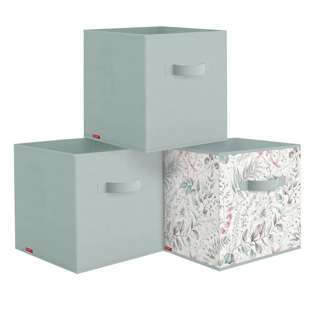 Фото Набор коробов 3 шт Valiant BT-BOX-2SL 28x28x28 см нетканое волокно Фото Набор коробов 3 шт Valiant BT-BOX-2SL 28x28x28 см нетканое волокно