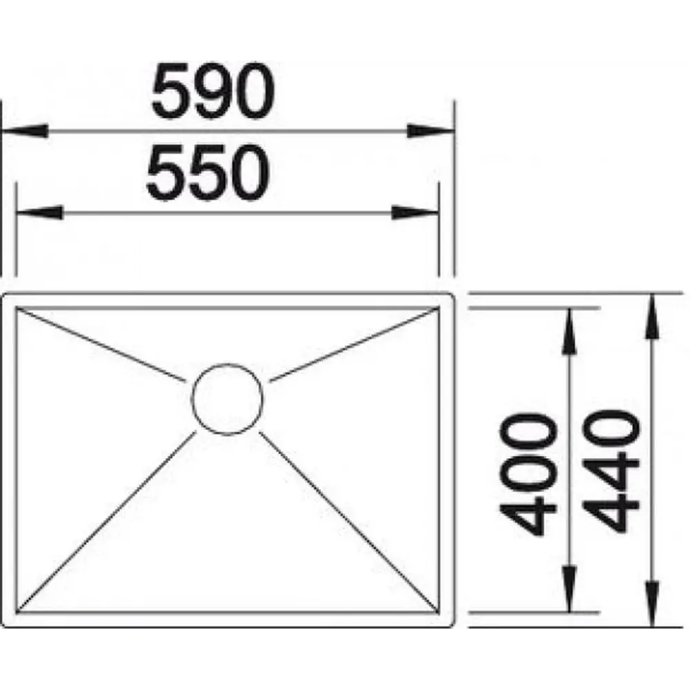 Фото 3 Мойка под столешницу Blanco Zerox 550-U 59x44x17.50 см нержавеющая сталь цвет сталь Фото 3 Мойка под столешницу Blanco Zerox 550-U 59x44x17.50 см нержавеющая сталь цвет сталь