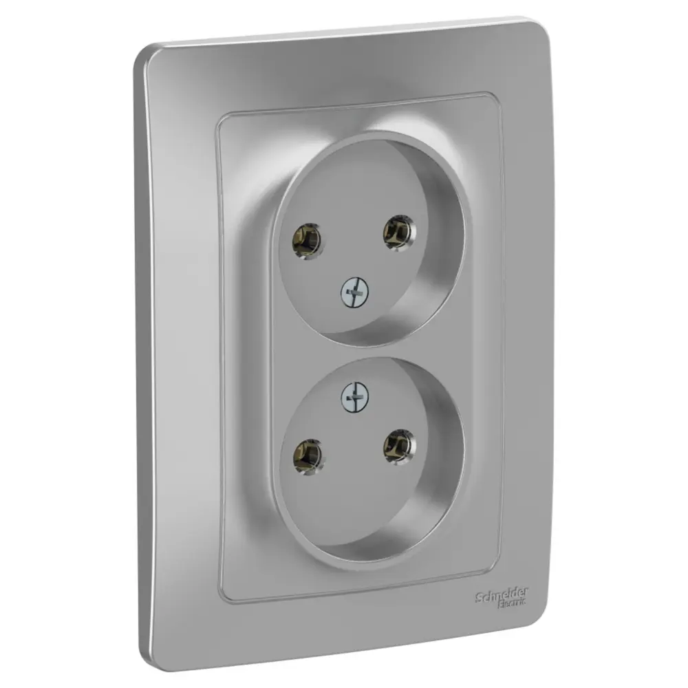 Фото Розетка двойная встраиваемая Schneider electric Blanca 7612696 цвет черный Фото Розетка двойная встраиваемая Schneider electric Blanca 7612696 цвет черный