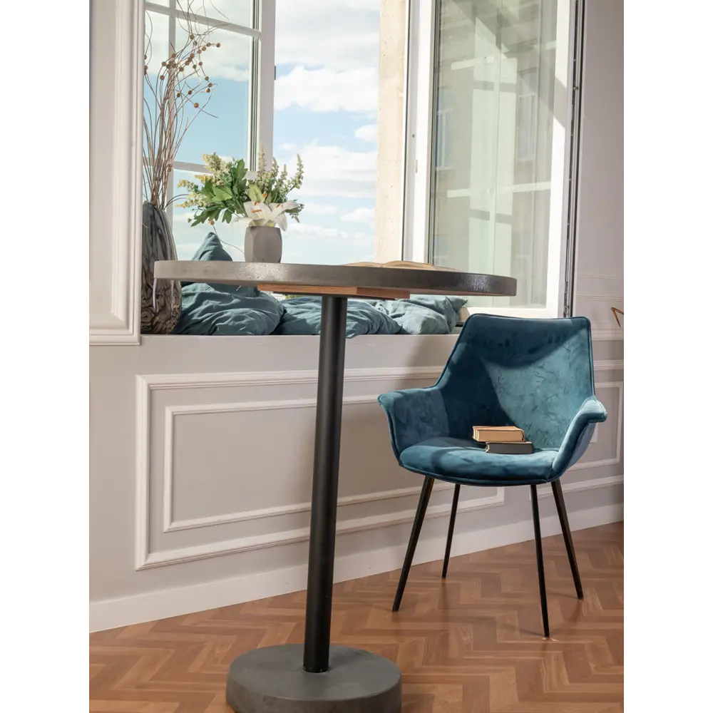 Фото 2 Обеденный стол круглый Мелодия света Flat 950 70x70 см бетон цвет графитовый Фото 2 Обеденный стол круглый Мелодия света Flat 950 70x70 см бетон цвет графитовый