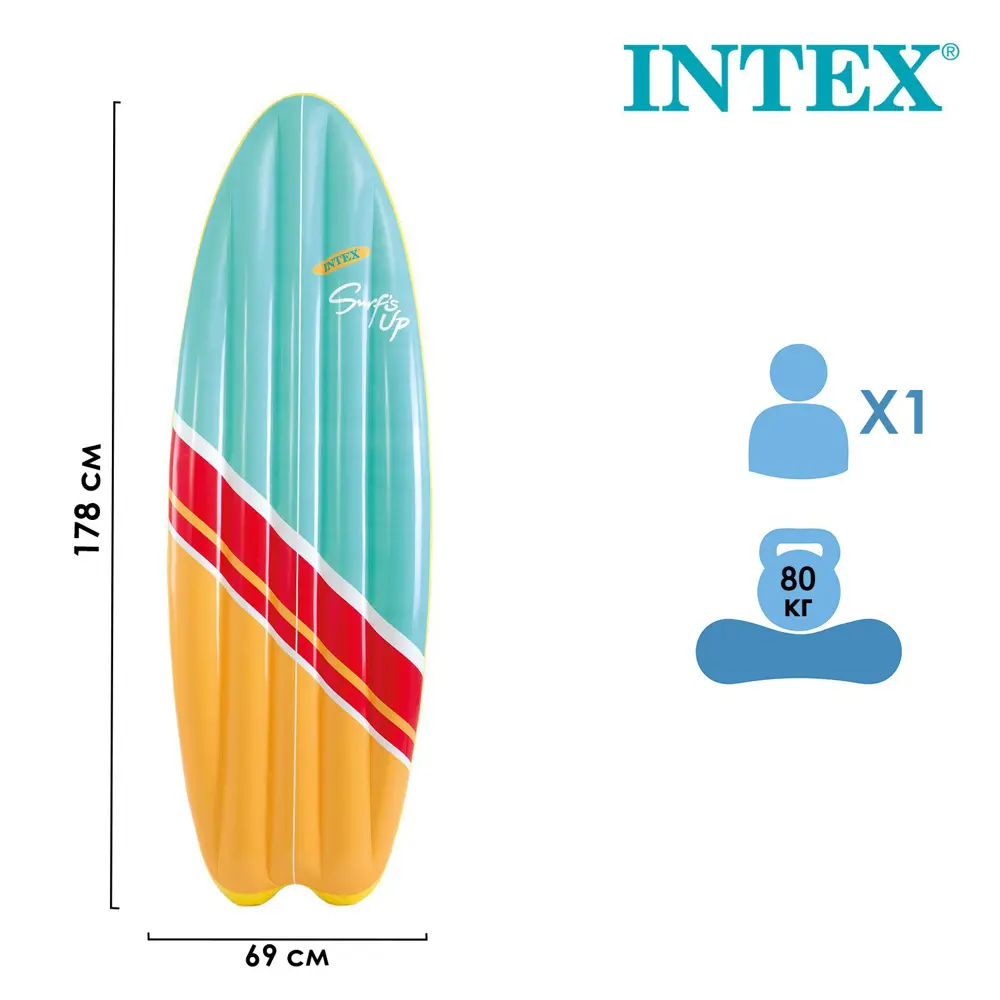Фото Матрас Intex Доска для сёрфинга 178x69 см 58152EU Фото Матрас Intex Доска для сёрфинга 178x69 см 58152EU