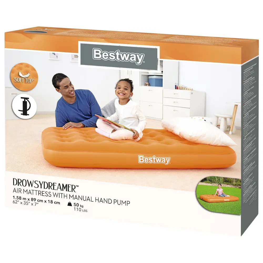 Фото 8 Матрас надувной Bestway Drowsy Dreamer с ручным насосом 158x89x18 см 67918 Фото 8 Матрас надувной Bestway Drowsy Dreamer с ручным насосом 158x89x18 см 67918