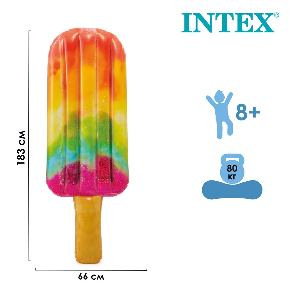 Фото Плот для плавания Intex Фруктовый лёд 183x66x20 см 58766EU Фото Плот для плавания Intex Фруктовый лёд 183x66x20 см 58766EU