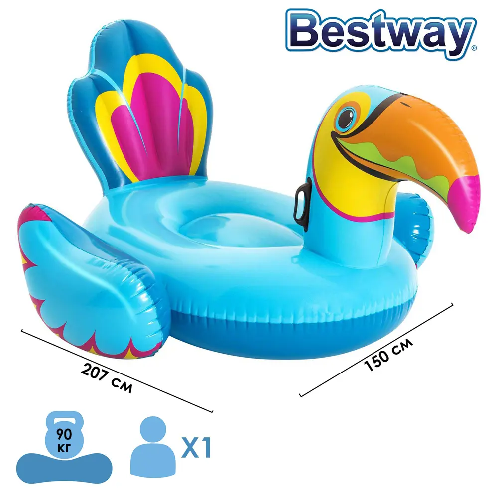 Фото Плот для плавания Bestway Тукан 207x150 см 41126 Фото Плот для плавания Bestway Тукан 207x150 см 41126