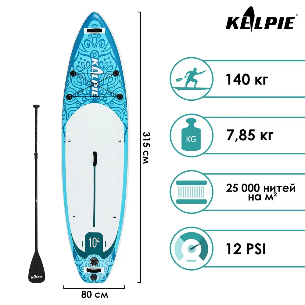 Фото 2 SUP-доска надувная универсальная Kelpie 10.4" 315x80x15 см 1 Фото 2 SUP-доска надувная универсальная Kelpie 10.4" 315x80x15 см 1