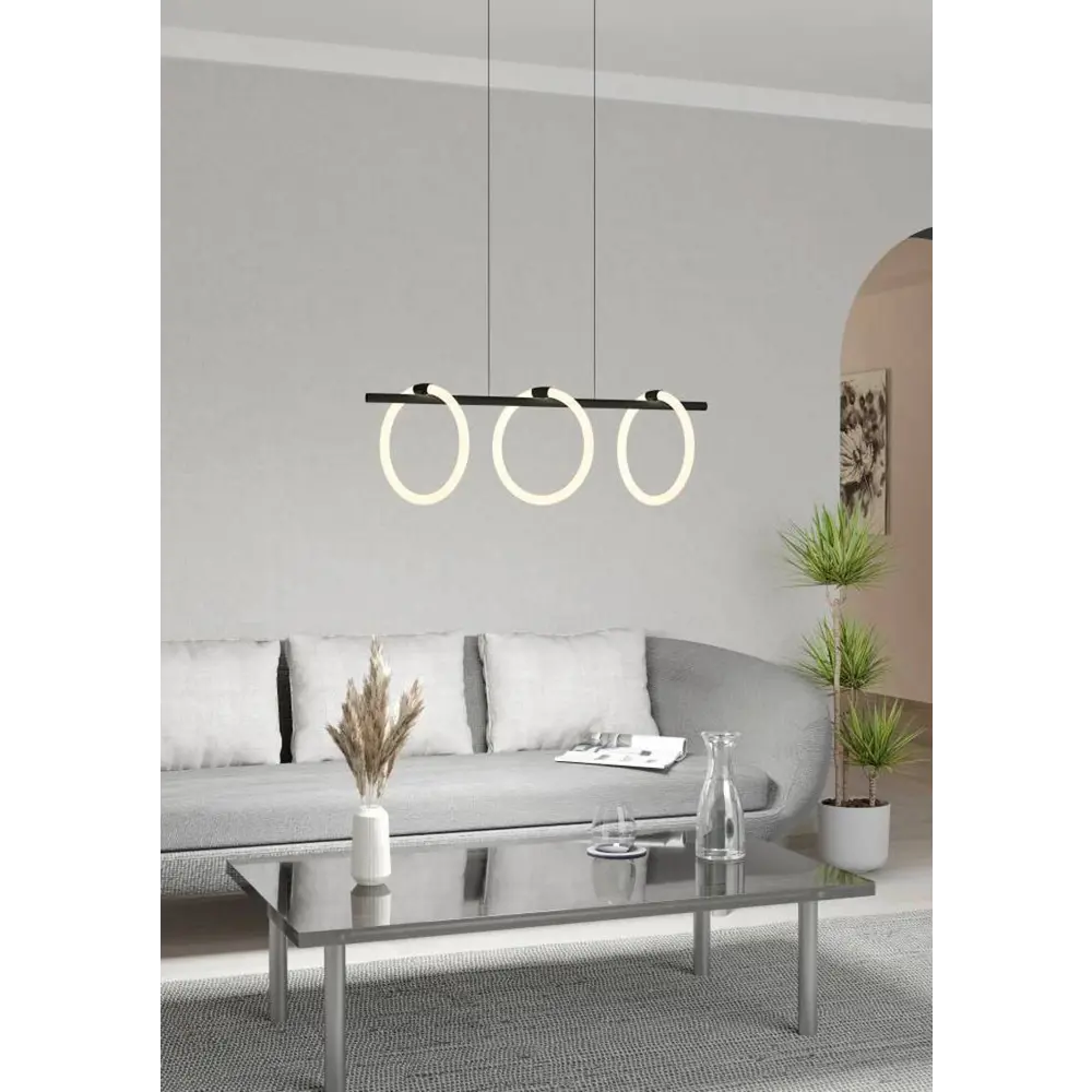 Фото 2 Светильник подвесной светодиодный EGLO 900562 Caranacoa 1.80 м² теплый белый свет цвет черный