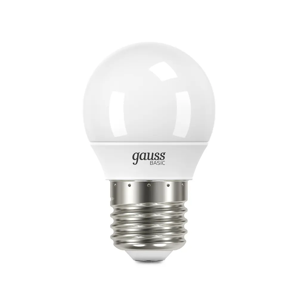Фото 3 Набор ламп светодиодных Gauss Basic LED-M G45 7W 630lm 3000K E27 теплый белый свет 10 шт Фото 3 Набор ламп светодиодных Gauss Basic LED-M G45 7W 630lm 3000K E27 теплый белый свет 10 шт