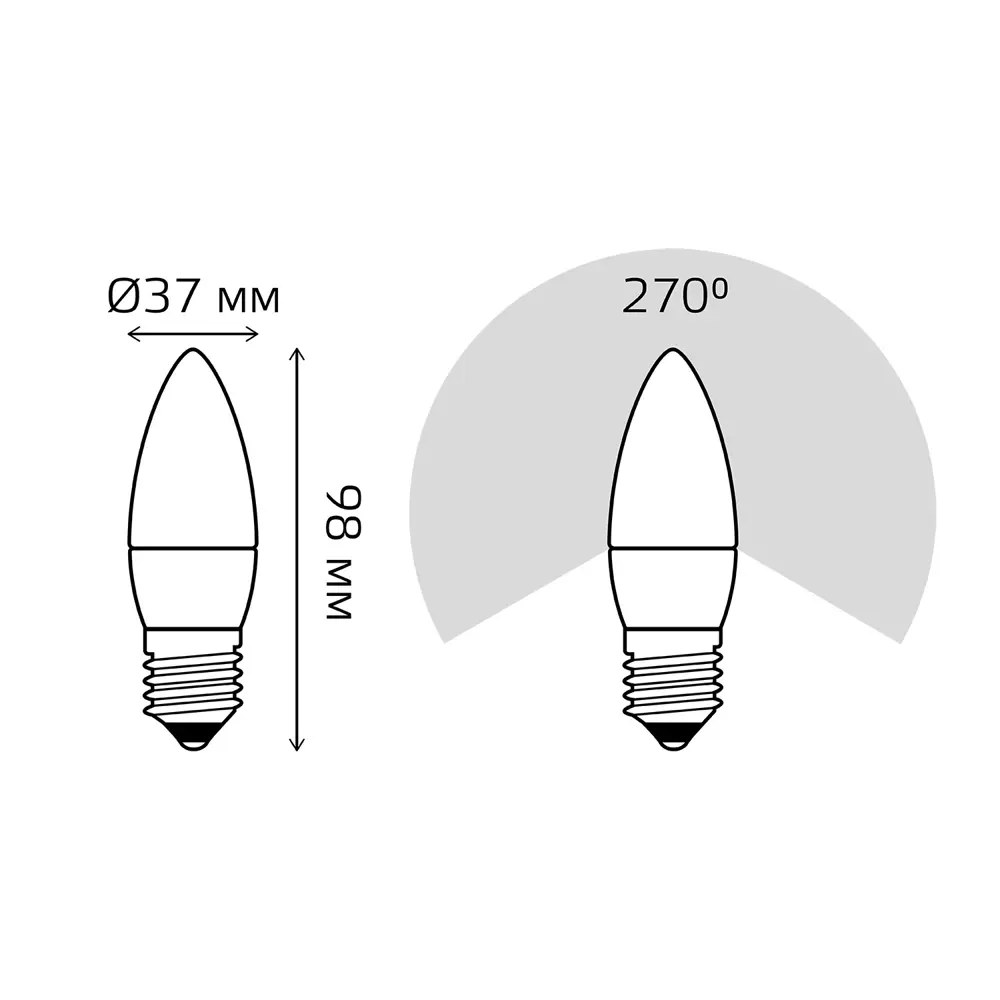 Фото 7 Набор ламп светодиодных Gauss Basic LED-M C37 7W 630lm 3000K E27 теплый белый свет 10 шт Фото 7 Набор ламп светодиодных Gauss Basic LED-M C37 7W 630lm 3000K E27 теплый белый свет 10 шт