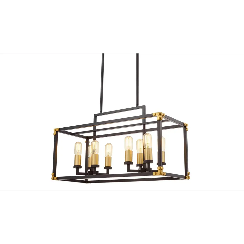 Фото 2 Люстра подвесная светодиодная LUMINA DECO LDP 1140-8 BK+MD Waldorf 8 ламп 32 м² цвет черный Фото 2 Люстра подвесная светодиодная LUMINA DECO LDP 1140-8 BK+MD Waldorf 8 ламп 32 м² цвет черный