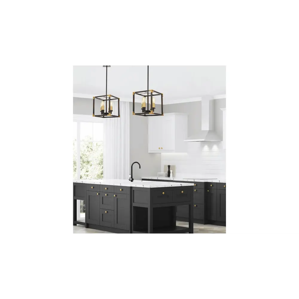 Фото 5 Люстра подвесная светодиодная LUMINA DECO LDP 1140-4 BK+MD Waldorf 4 лампы 16 м² цвет черный Фото 5 Люстра подвесная светодиодная LUMINA DECO LDP 1140-4 BK+MD Waldorf 4 лампы 16 м² цвет черный