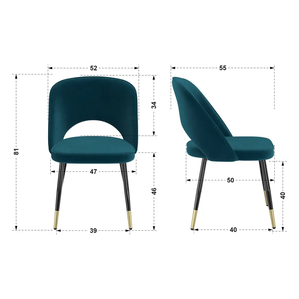 Фото 6 Кухонный стул Milavio Монако light 18Ч/З 81x55x47 см ткань цвет темно-синий