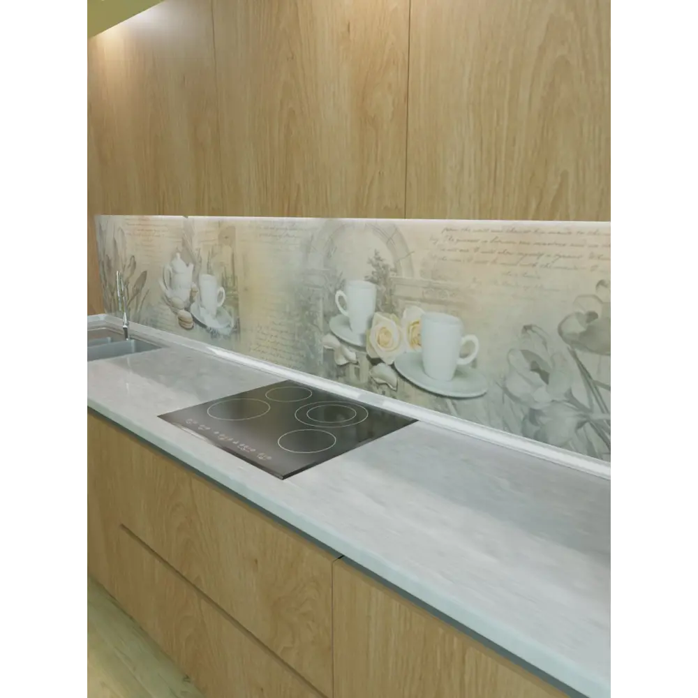 Фото 4 Декоративная кухонная панель Steindorf Белый чай 300x60x1.3 см ПВХ цвет бежевый Фото 4 Декоративная кухонная панель Steindorf Белый чай 300x60x1.3 см ПВХ цвет бежевый