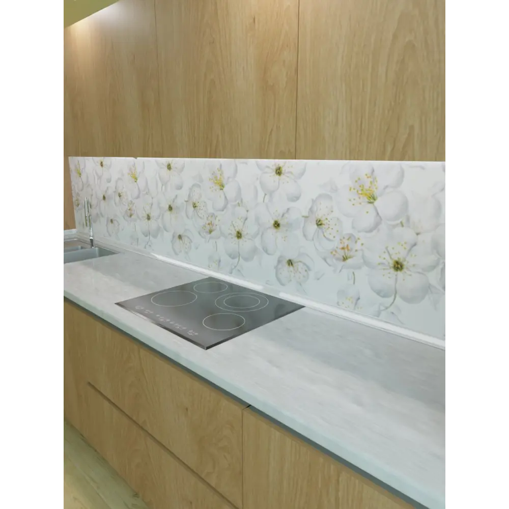 Фото 4 Декоративная кухонная панель Steindorf Яблоневый цвет 300x60x1 см ПВХ цвет белый Фото 4 Декоративная кухонная панель Steindorf Яблоневый цвет 300x60x1 см ПВХ цвет белый