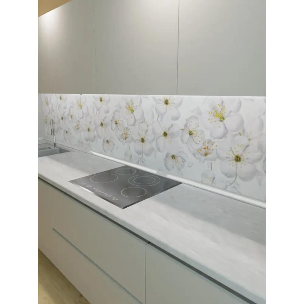 Фото 3 Декоративная кухонная панель Steindorf Яблоневый цвет 300x60x1 см ПВХ цвет белый Фото 3 Декоративная кухонная панель Steindorf Яблоневый цвет 300x60x1 см ПВХ цвет белый