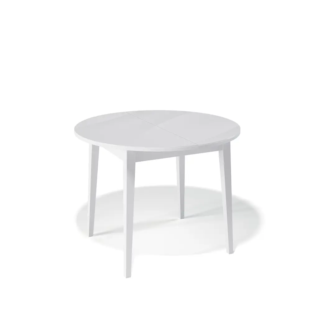 Фото Кухонный стол круглый Kenner 330771 100-130x100x76 см ЛДСП цвет белый Фото Кухонный стол круглый Kenner 330771 100-130x100x76 см ЛДСП цвет белый