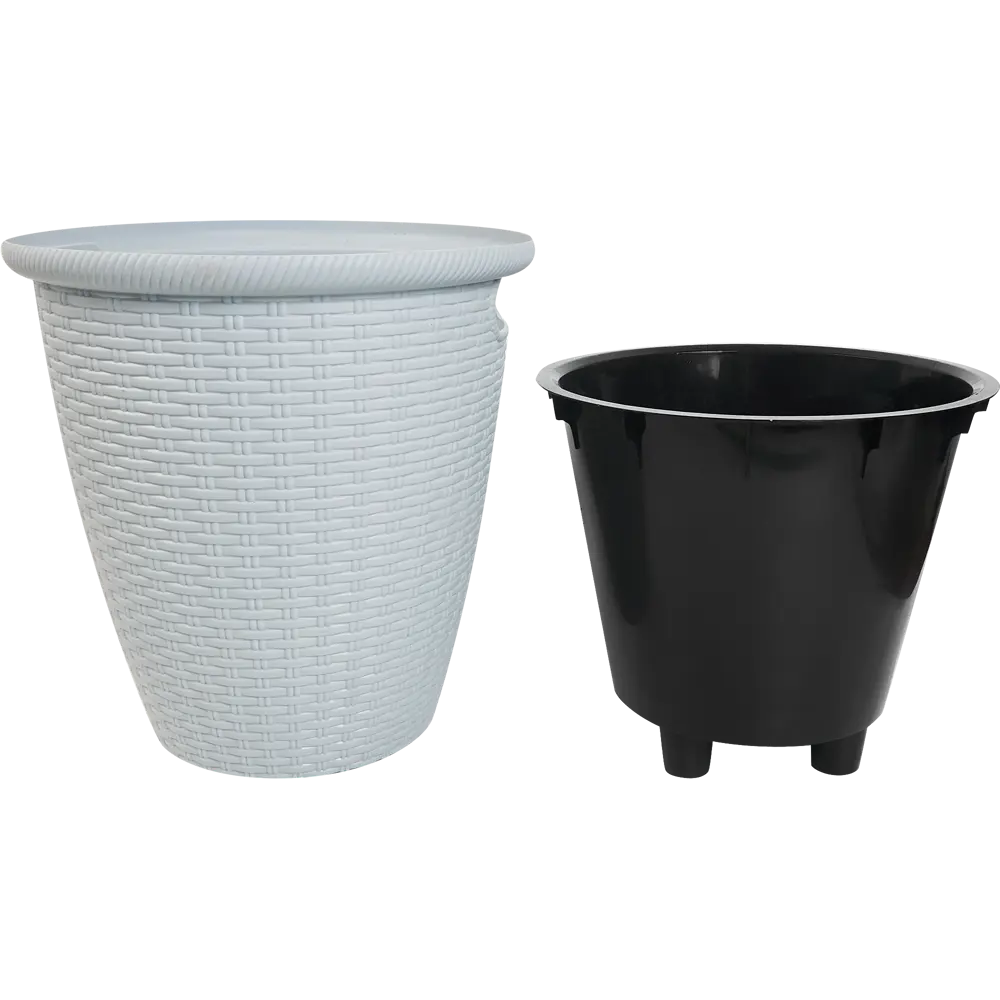 Фото 2 Кашпо для цветов Ingreen Rattan ø32.8 см v20 л пластик серый Фото 2 Кашпо для цветов Ingreen Rattan ø32.8 см v20 л пластик серый
