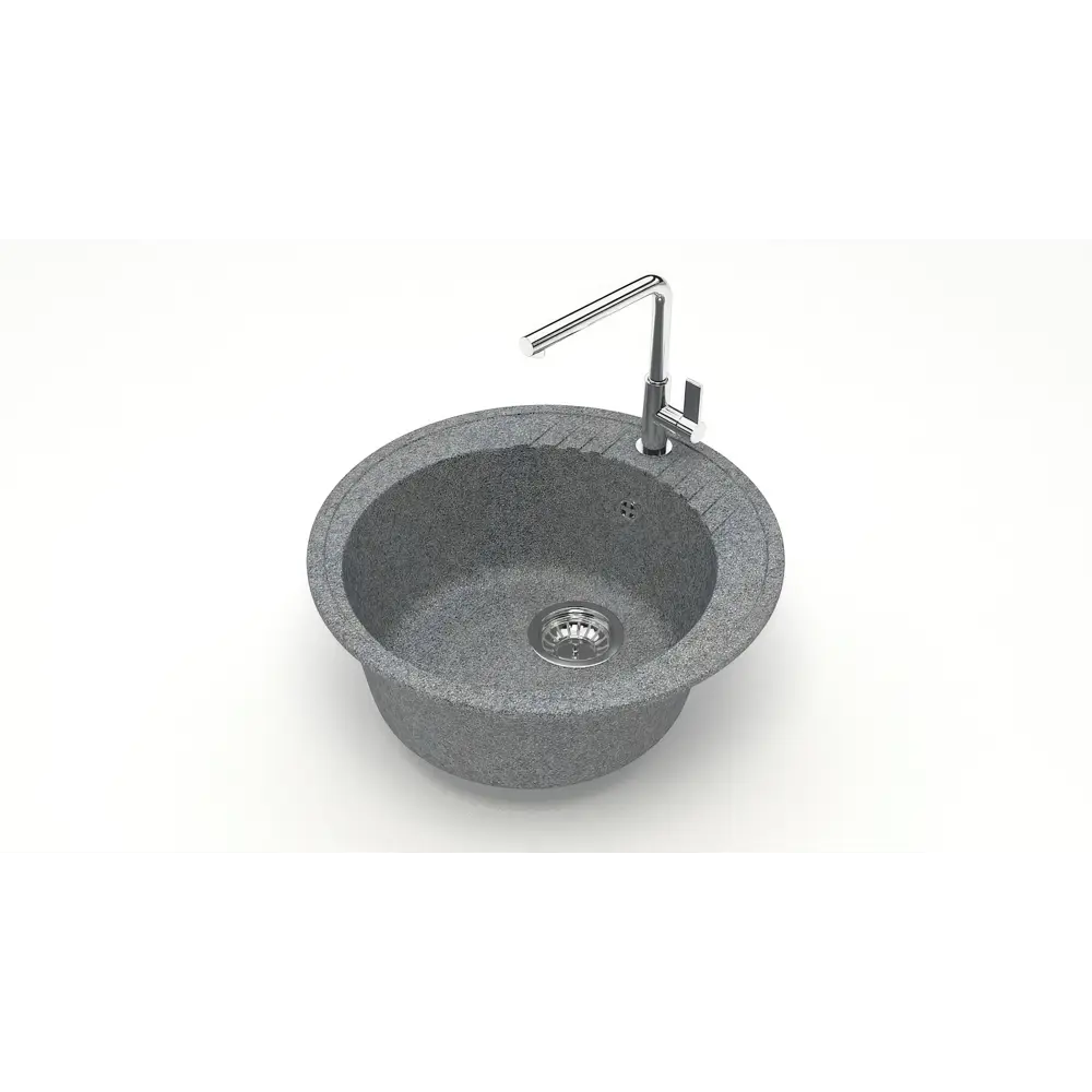 Фото 2 Врезная мойка Quartz pro 51.5x51.5x20 см кварцевый песок цвет серый антрацит матовый