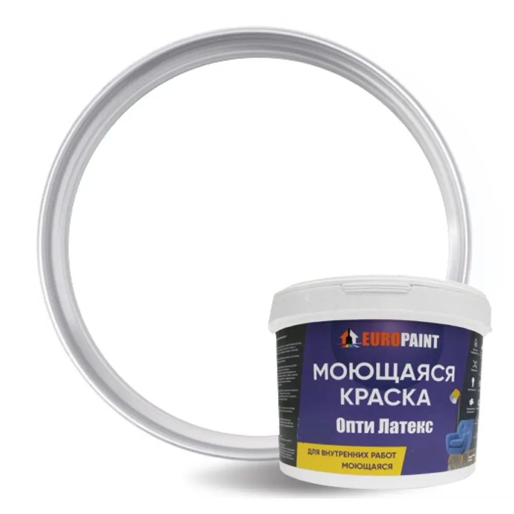 Фото Краска для стен и потолка EUROPAINT цвет белый 1.4 кг Фото Краска для стен и потолка EUROPAINT цвет белый 1.4 кг