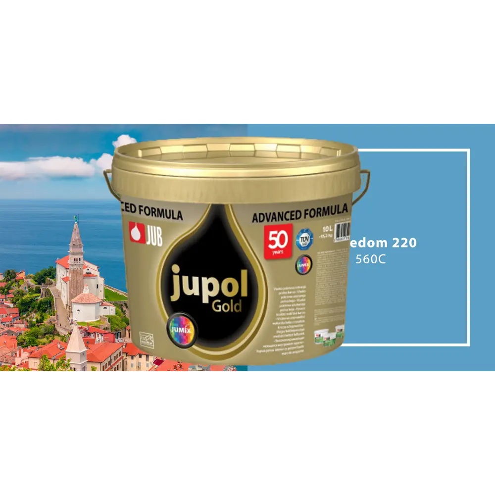 Фото Краска для внутренних покрытий JUB 1009813-560C JUPOL GOLD цвет синий 9.50 л Фото Краска для внутренних покрытий JUB 1009813-560C JUPOL GOLD цвет синий 9.50 л