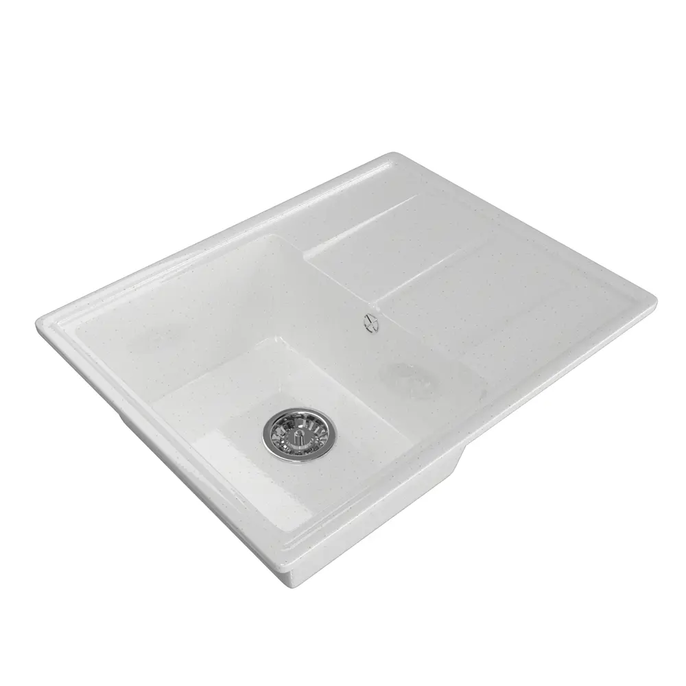 Фото Врезная мойка Mixline Gloss 05 62x48x18 см искусственный камень цвет белый Фото Врезная мойка Mixline Gloss 05 62x48x18 см искусственный камень цвет белый