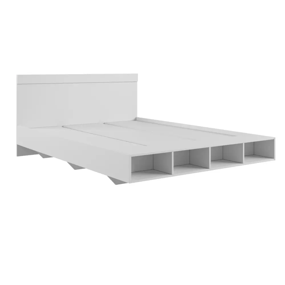 Фото Кровать Клик мебель Линда 160x200 см ЛДСП цвет белый Фото Кровать Клик мебель Линда 160x200 см ЛДСП цвет белый