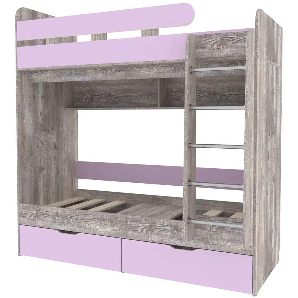 Фото Кровать Кариви Юниор 5 80x160 163.2x201.8x103.2 см цвет ирис/бетон Фото Кровать Кариви Юниор 5 80x160 163.2x201.8x103.2 см цвет ирис/бетон