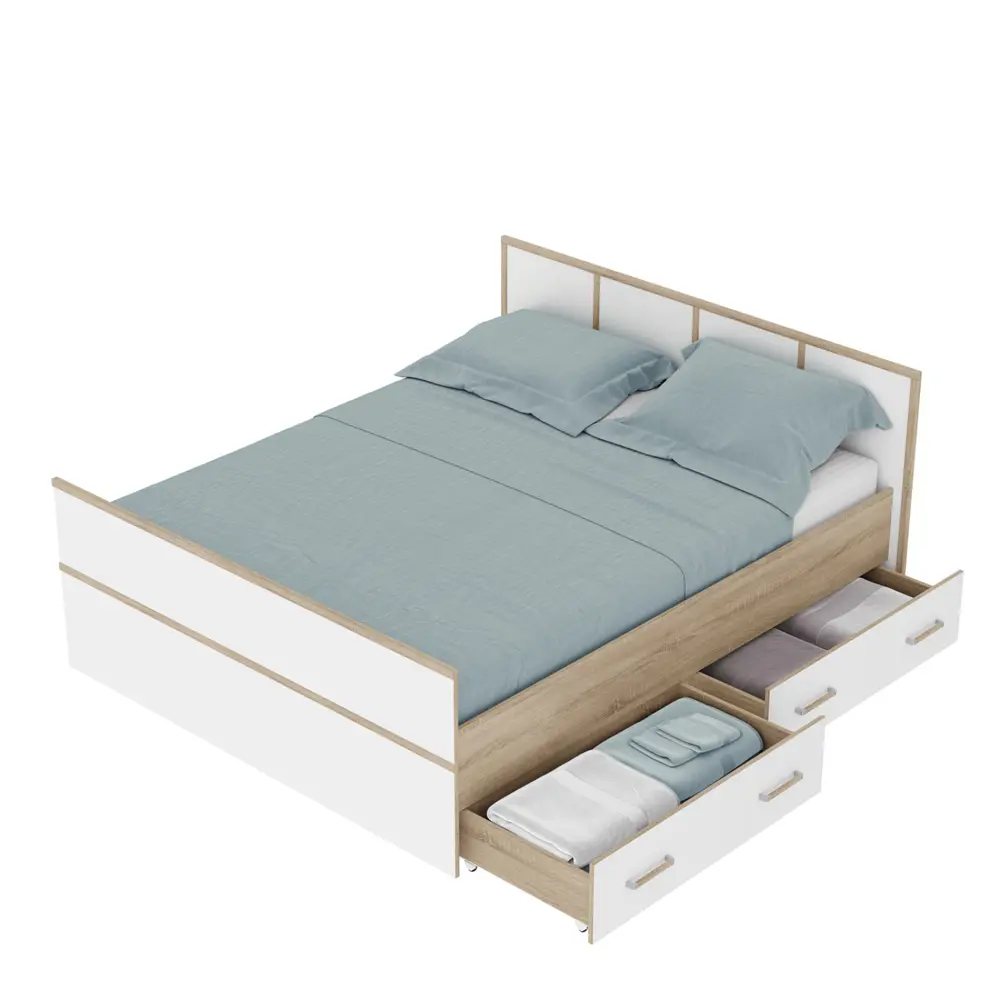 Фото 2 Кровать Клик Мебель Смарт 9098332 140x200 см ЛДСП цвет дуб Фото 2 Кровать Клик Мебель Смарт 9098332 140x200 см ЛДСП цвет дуб