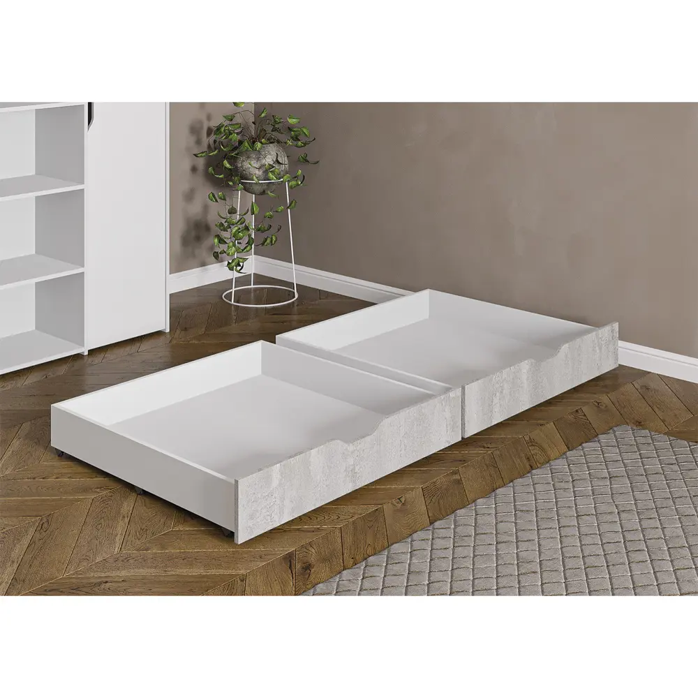 Фото 4 Кровать Клик Мебель Мико 9373655 90x200 см ЛДСП цвет бетон